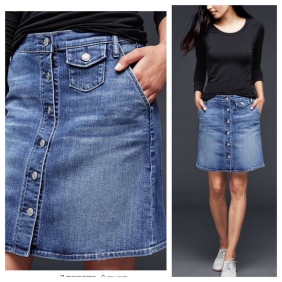 GAP Dresses & Skirts - GAP Button Jean Skirt